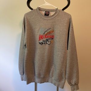 Vintage Harley-Davidson Lee Sweatshirt Men's Sz M Gray Knucklehead 1936 Moto